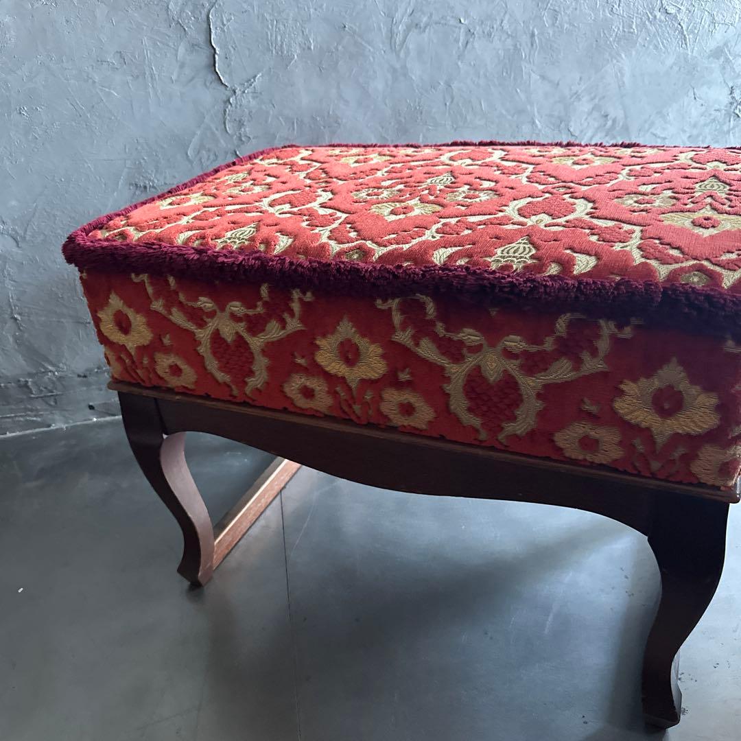 最終価格お値下げ❣️ヴィンテージスツール　金華織のような座面！とても素敵！