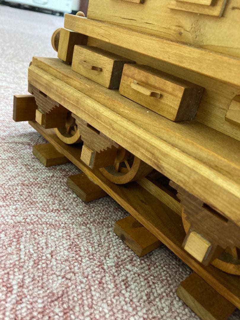 木製 蒸気機関車模型 約100cm レール付き