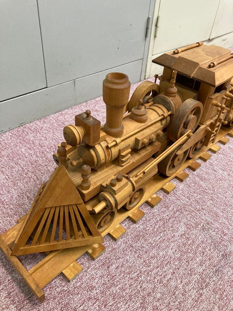 木製 蒸気機関車模型 約100cm レール付き