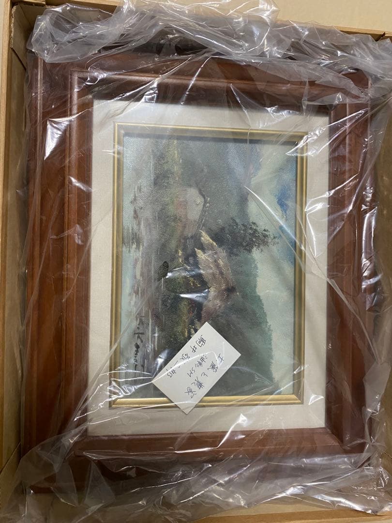 駒井敬三郎　土蔵と農家　油彩SM