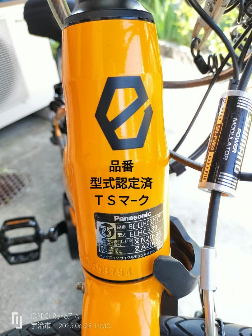 オレンジ 電動アシスト自転車 スポーツタイプ
