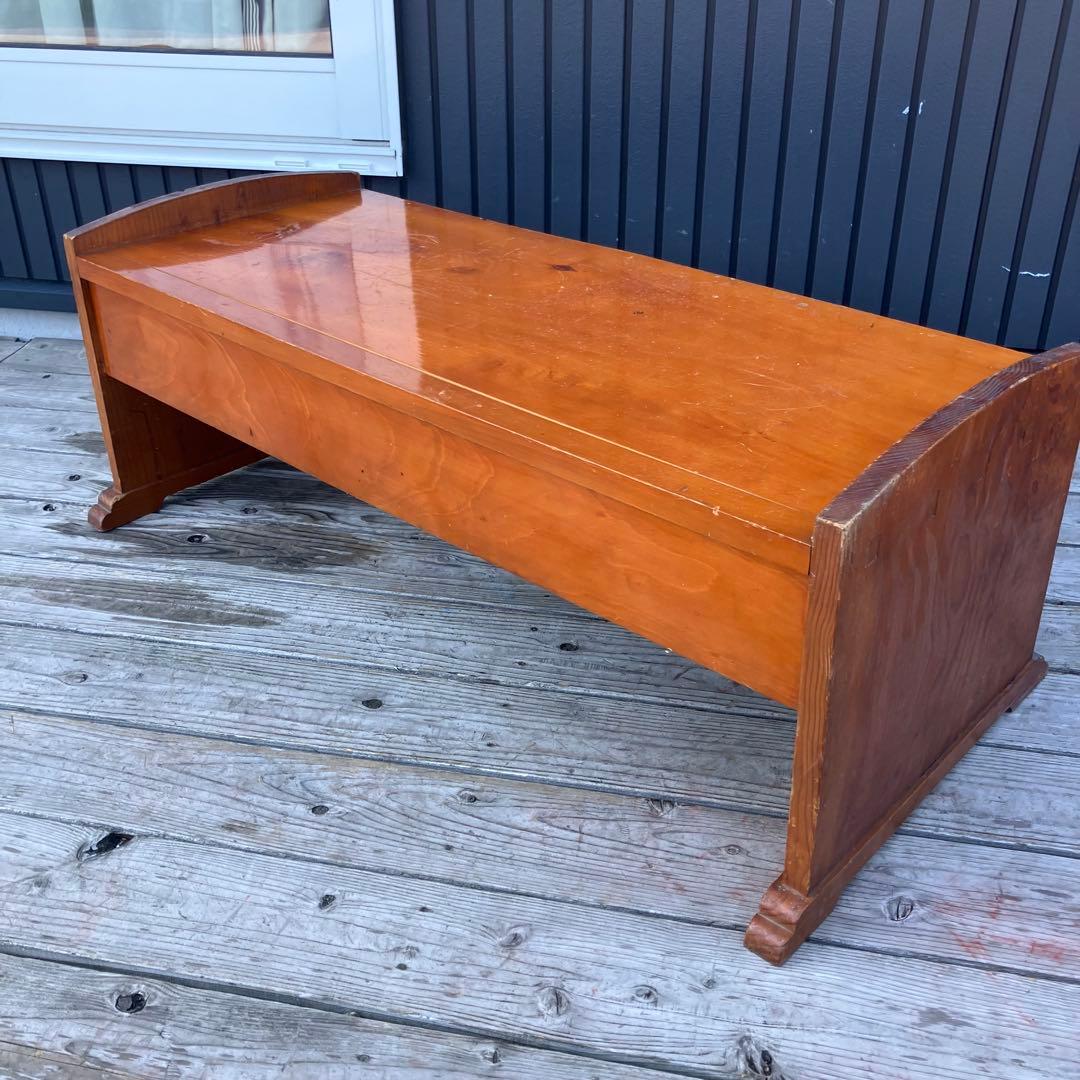 昭和レトロ ヴィンテージ 古家具 木製文机 引き出し付き座卓 書斎机 無垢材