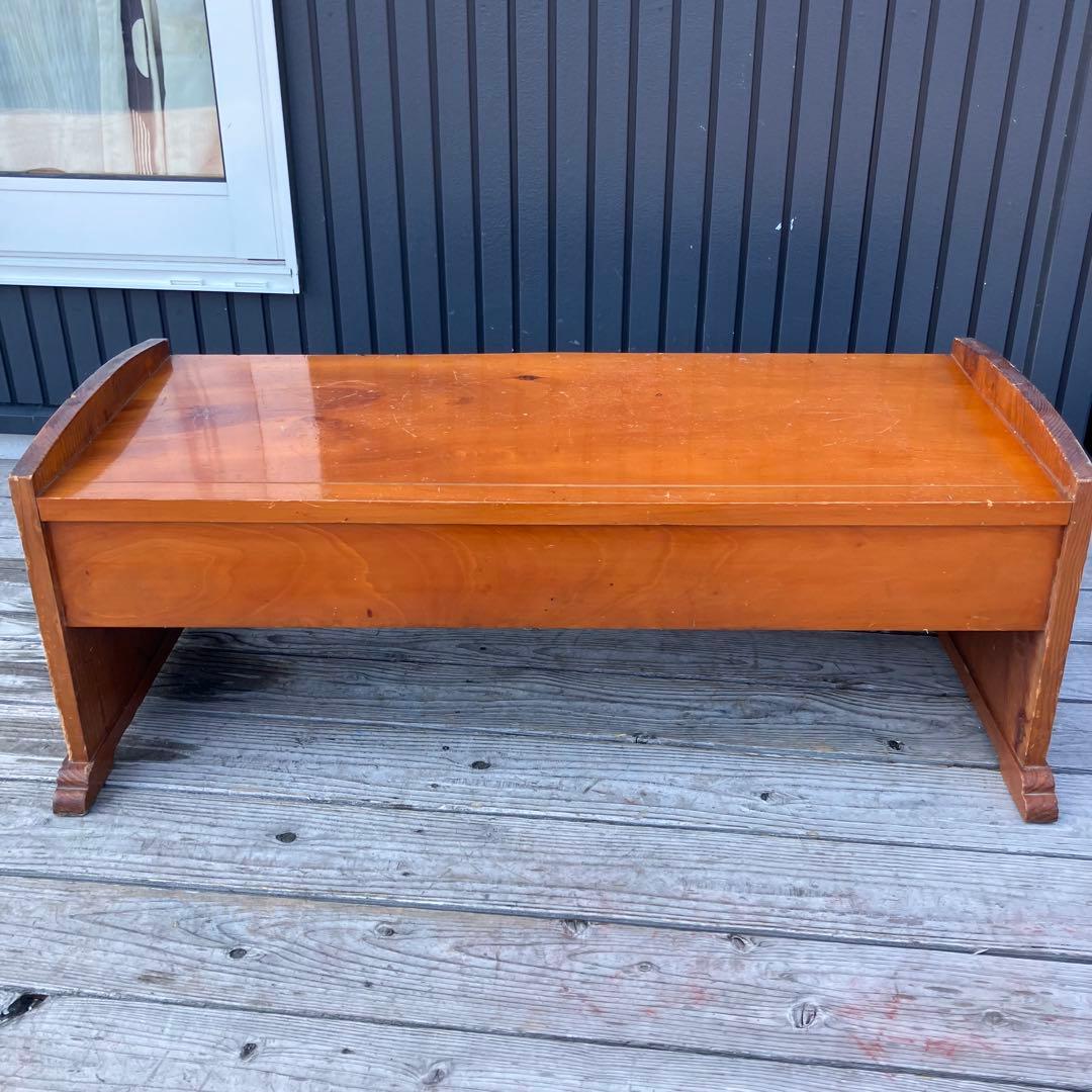 昭和レトロ ヴィンテージ 古家具 木製文机 引き出し付き座卓 書斎机 無垢材