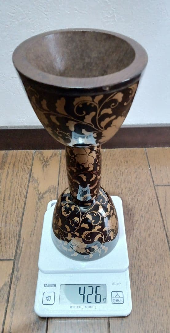 和楽器 小鼓胴 唐草蒔絵