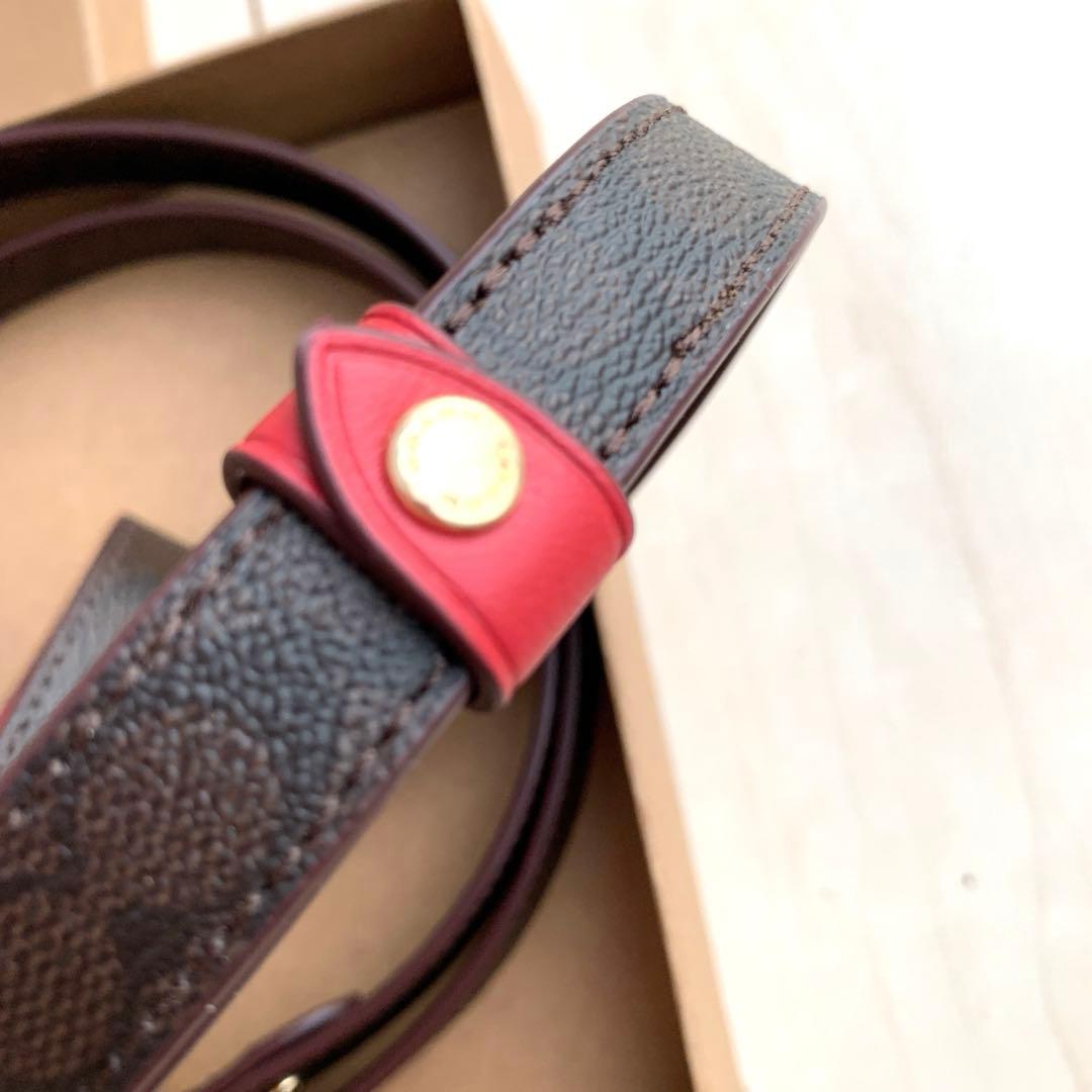 COACH コーチ　シグネチャー　赤　首輪　ドッグ　リード 小型犬　犬　ペット