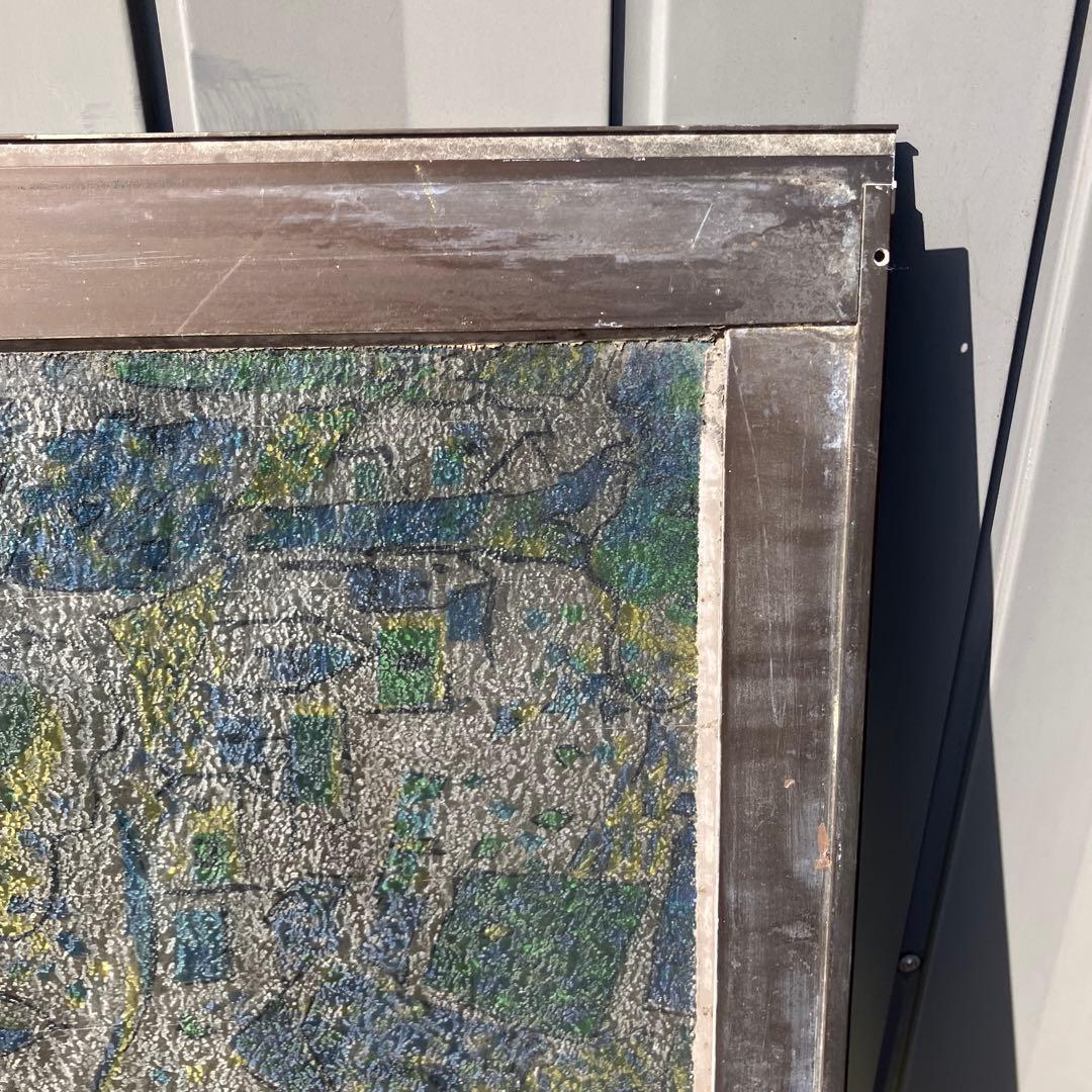 A-5 ②昭和レトロ ステンドグラス サッシ 窓枠付き ヴィンテージ 建具