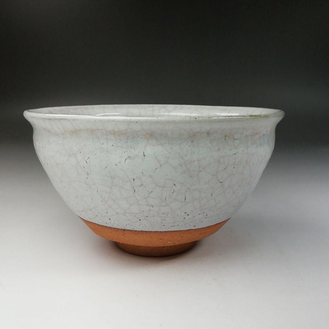 Ｔ７７９　茶碗　『白天目茶碗』『高麗陶房　宮岡英夫』　共箱　抹茶碗　茶道具