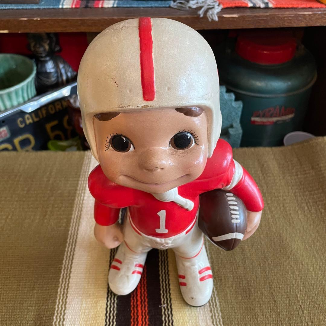 希少品！70s〜アメリカアンティーク　アメフト少年置物　USAヴィンテージNFL