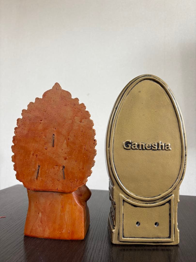 ガネーシャ像 2体セット 陶器製 商売繁盛 金運 厄除け スピリチュアル 縁起物
