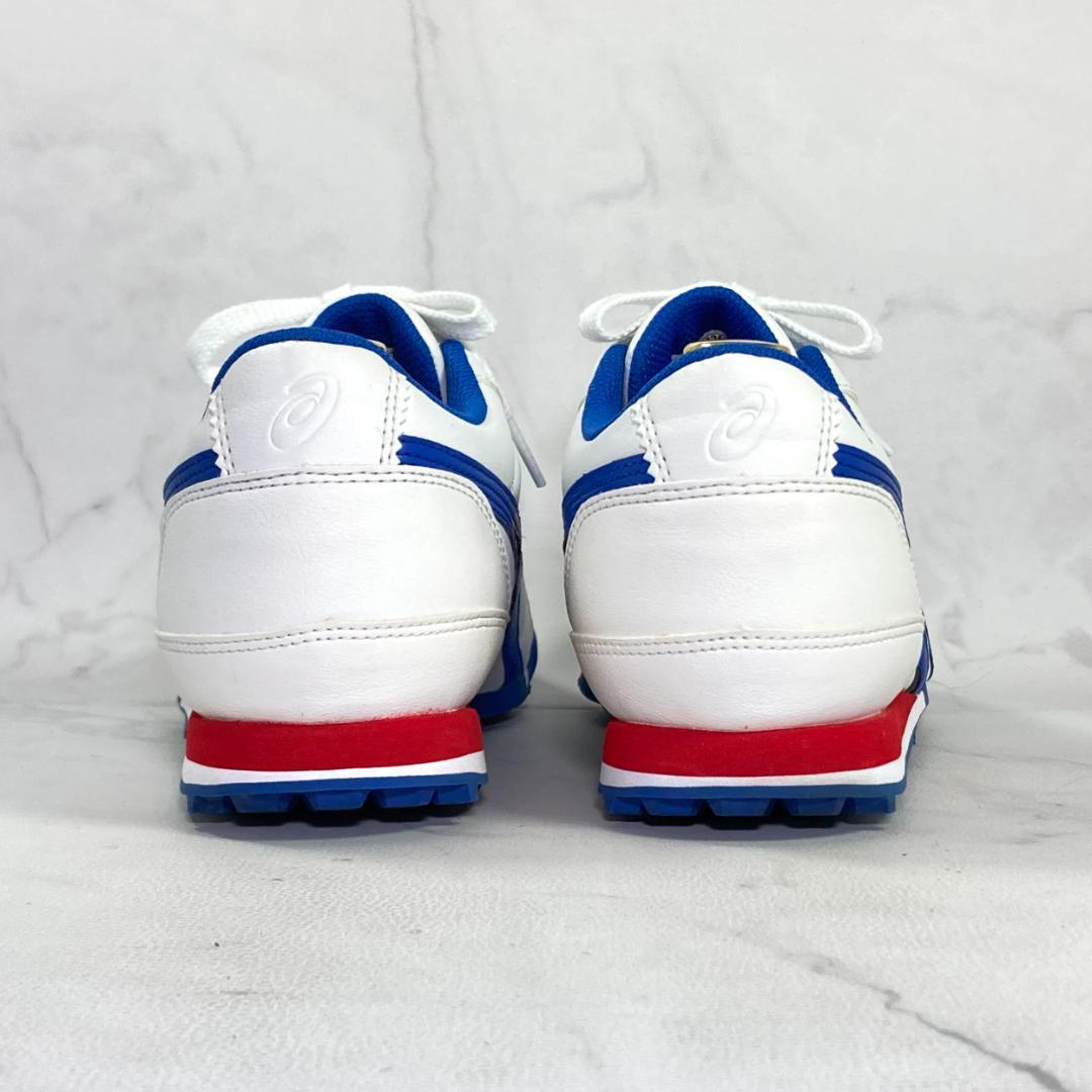 asics ゲルプレショットクラシック3 ゴルフシューズ 25㎝ 白/青/赤