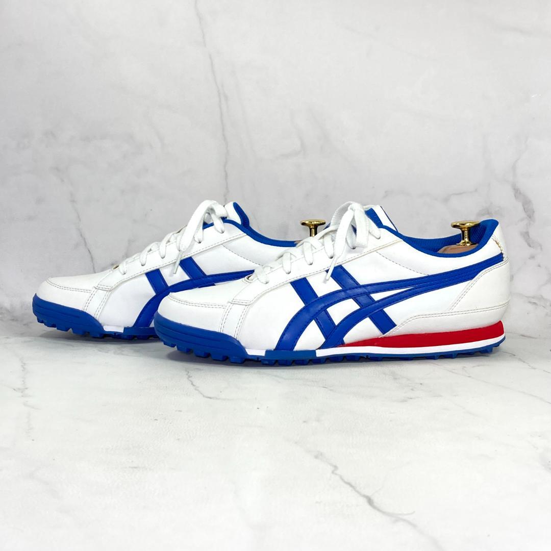 asics ゲルプレショットクラシック3 ゴルフシューズ 25㎝ 白/青/赤