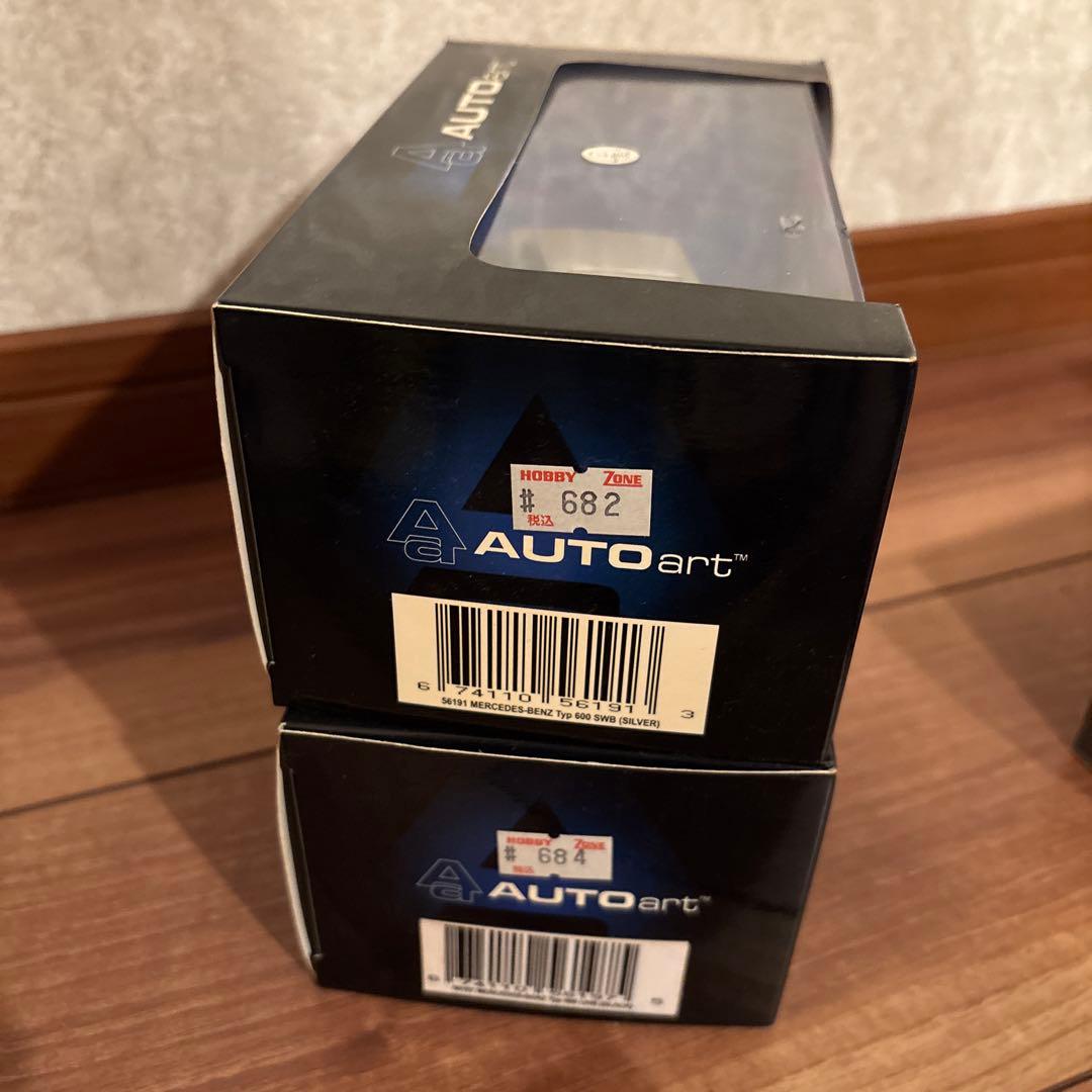 AUTOart メルセデスベンツ Typ600 1/43 ブラック シルバー2台