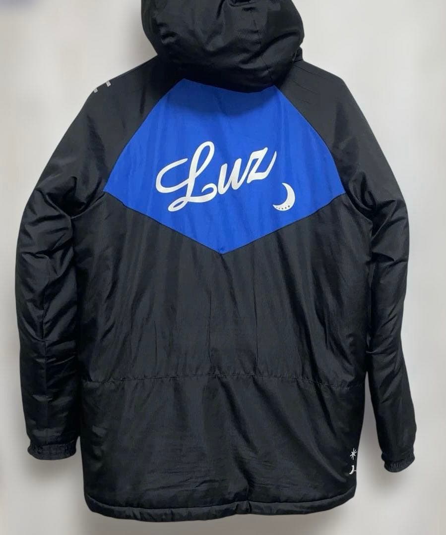 ルースイソンブラ　中綿　ジャケット　裏起毛　帽子付き　黒青　S