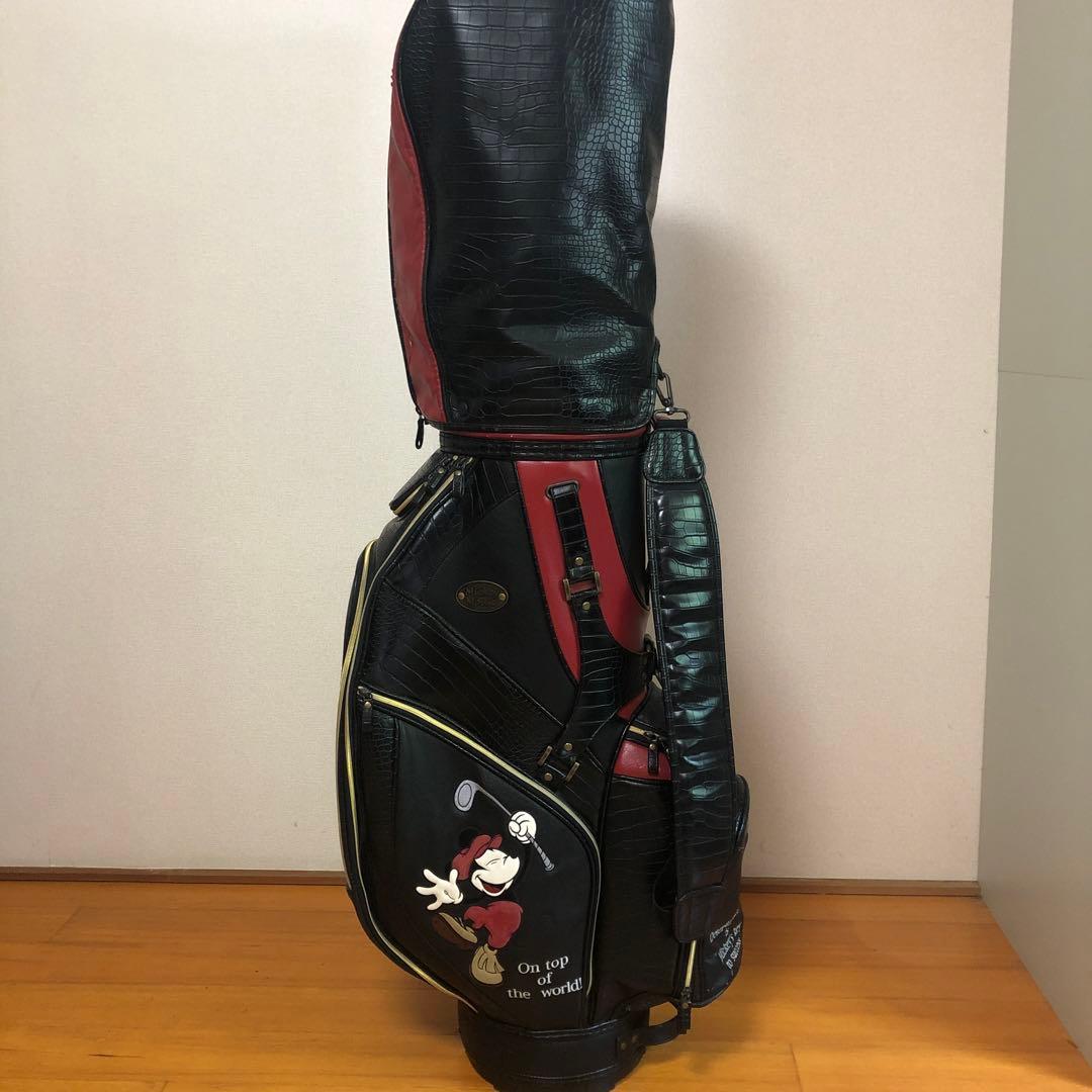 ミッキーマウス キャディバッグ ブラック フード付き