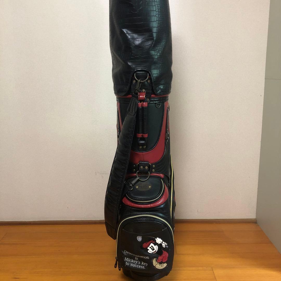 ミッキーマウス キャディバッグ ブラック フード付き