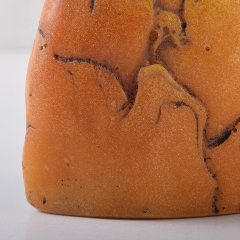 中国　篆刻　玉石田黄石彫刻　山水人物刻　印材　置物　V　7781