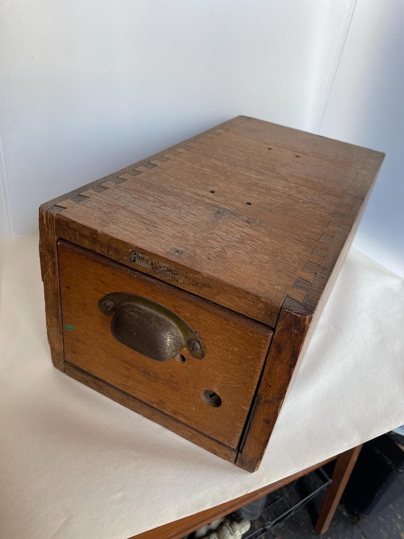 アンティーク ドロワー 木製 引き出し 真鍮 取手 ハンドル カード ケース