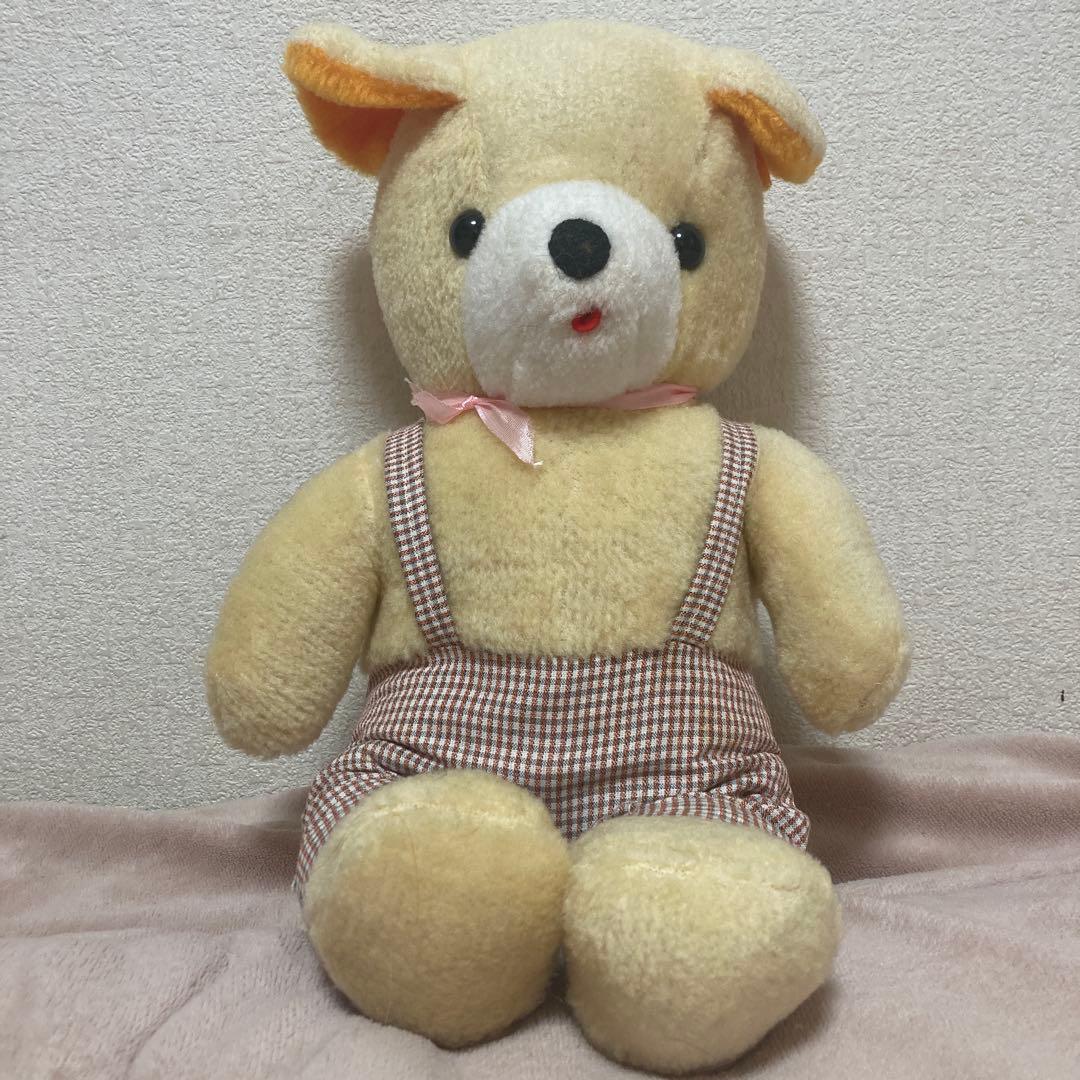 昭和レトロ　ヴィンテージ メーカー名不明　クマ　おがくず　ぬいぐるみ　中古品