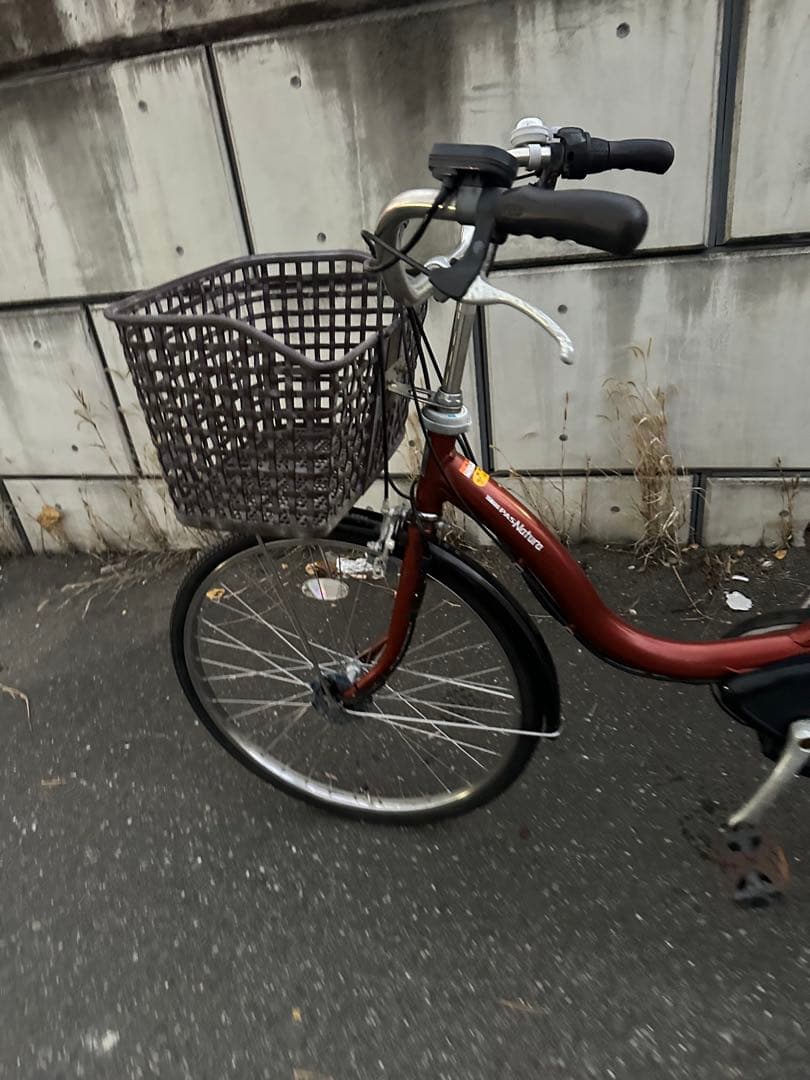 赤色 電動アシスト自転車 前カゴ付き