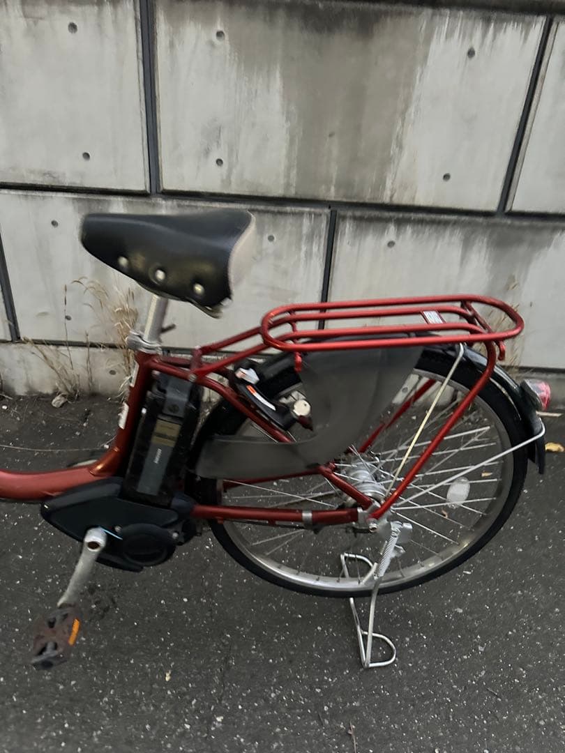 赤色 電動アシスト自転車 前カゴ付き