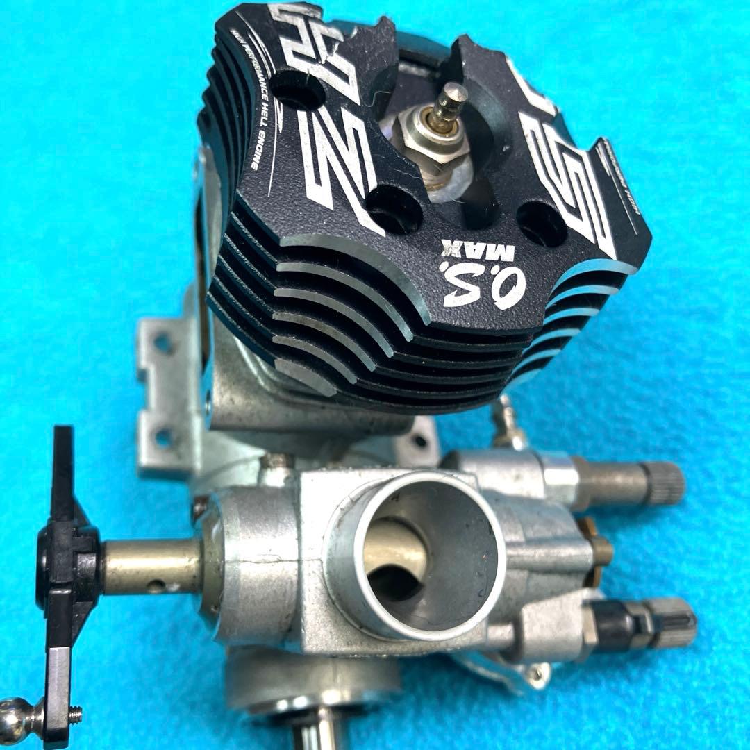 中古、破損有り　RCヘリ用 OS 55HZ-Rエンジン & サイレンサー