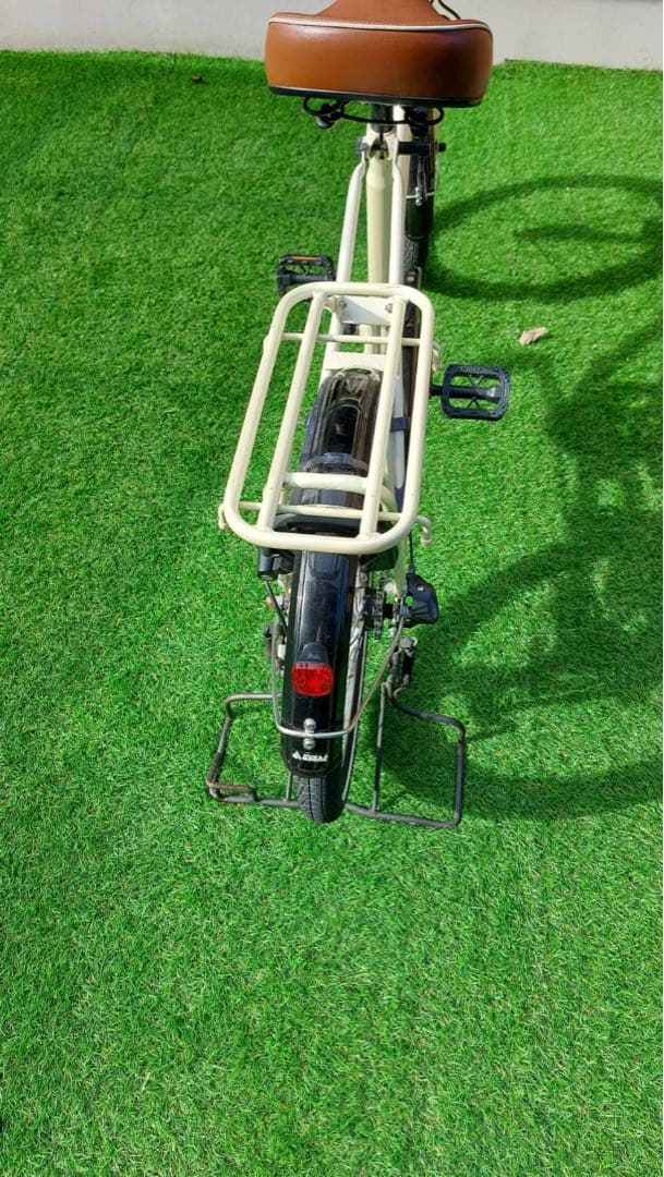 直接取引限定！　チャイルドシート付　自転車　美品　山口県　アイボリー