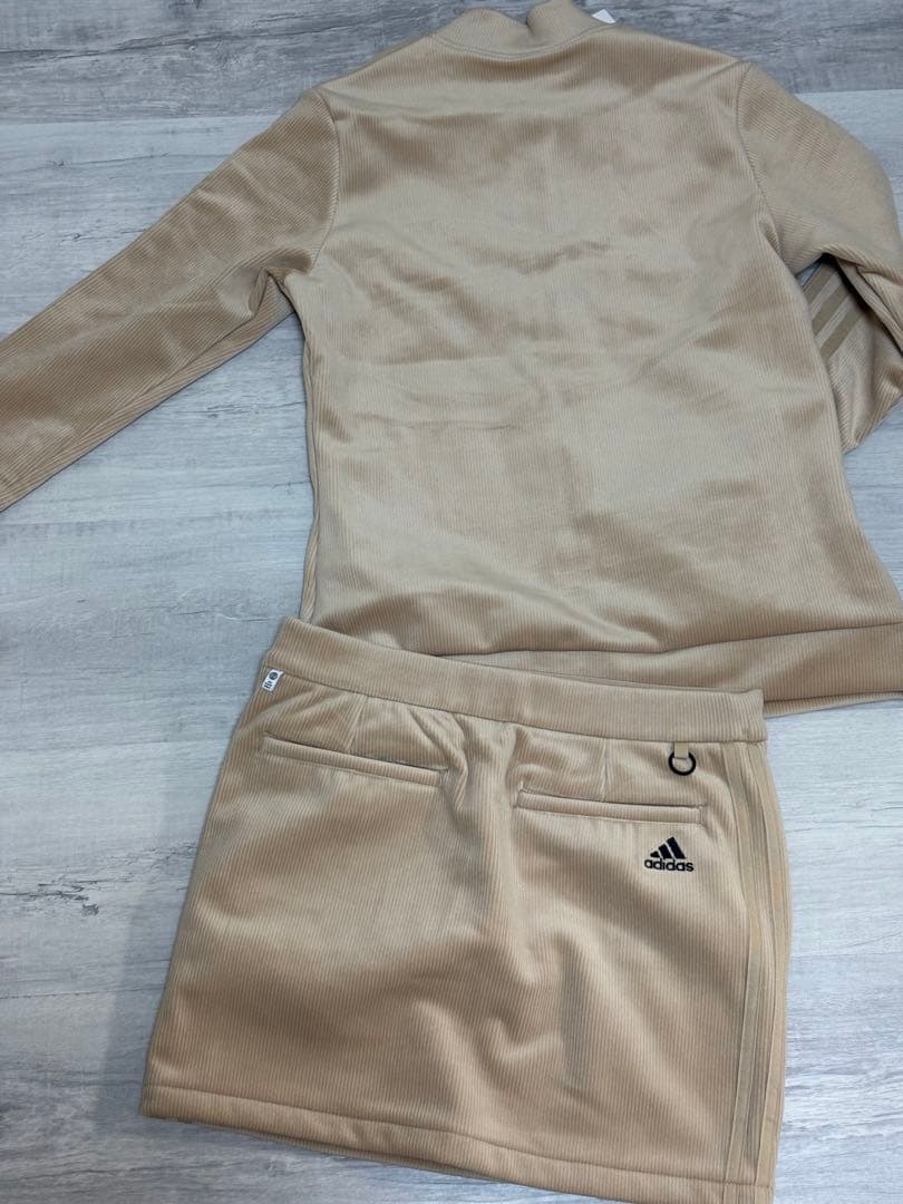 新品　Lサイズ　アディダスゴルフウェア　コーデュロイセットアップ上下　ベージュ