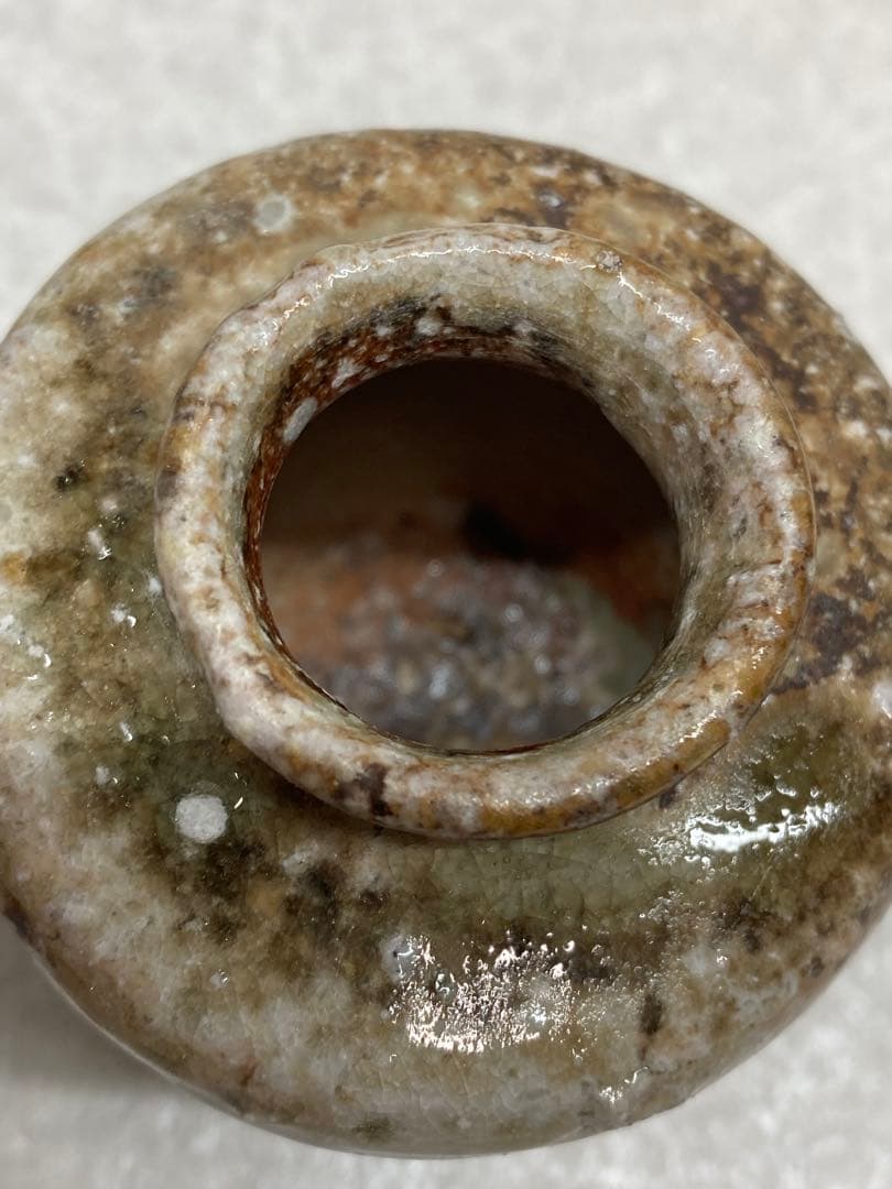 未使用品 信楽焼 四代高橋楽斎作 肩衝茶入 共箱 仕覆付 楽斎作