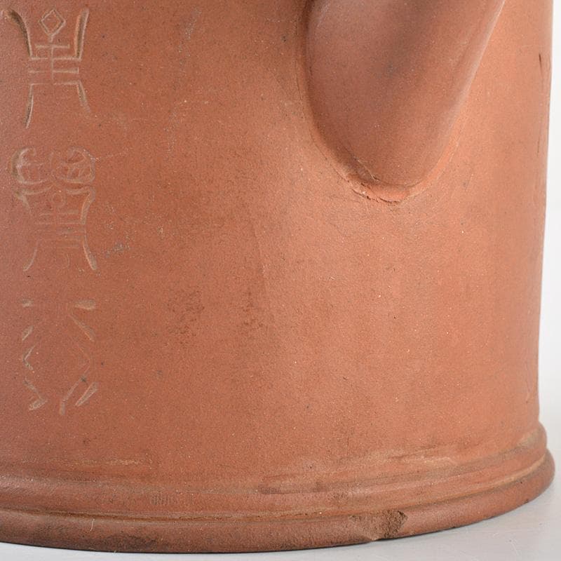 中国　紫砂　朱泥　漢詩文　急須　茶壷　V　R7363