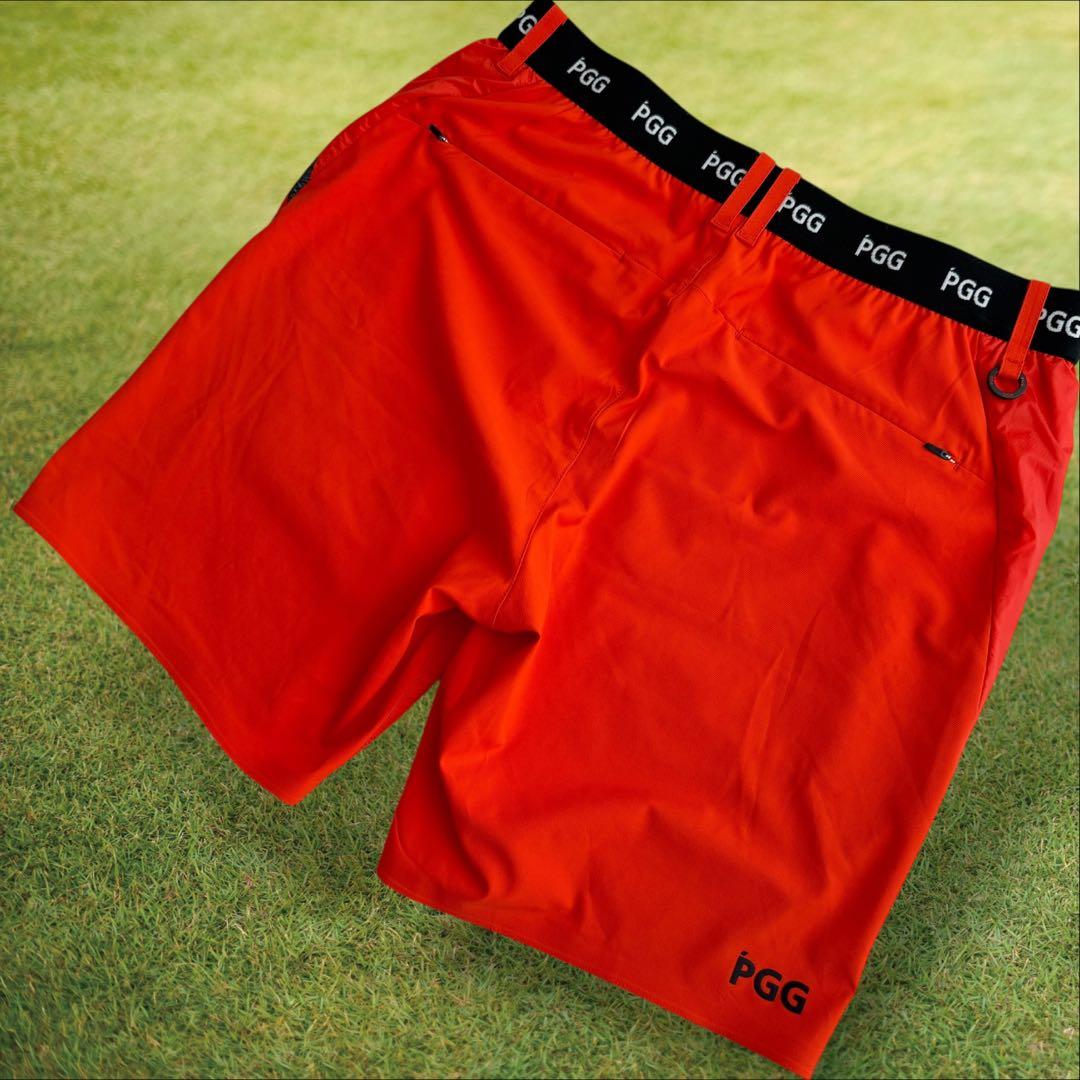 現行モデル　パーリーゲイツ　PGG ハーフパンツ　短パン　オレンジ　美品　5 L
