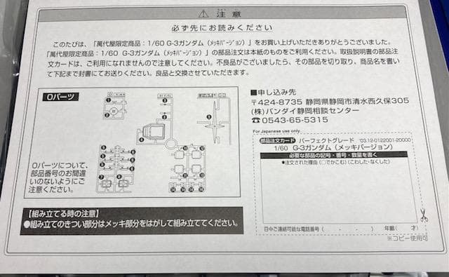PG G3ガンダム メッキコーティングバージョン ガンダムミュージアム限定品