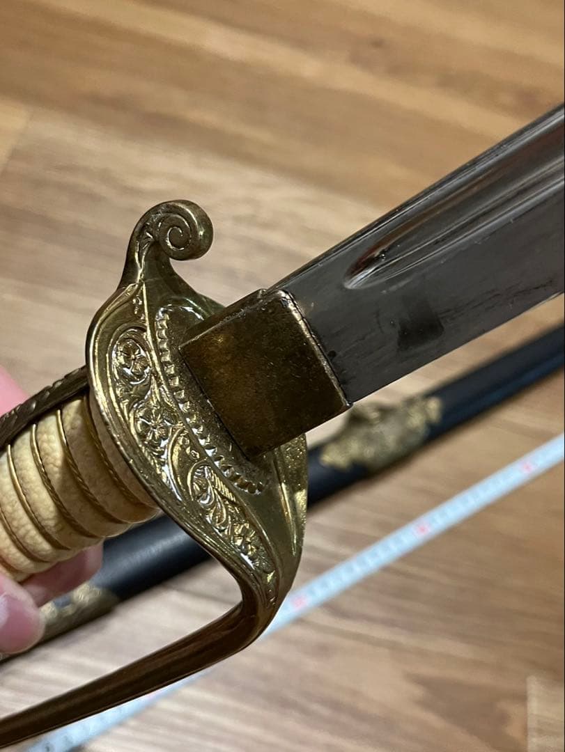 本日限定★旧日本軍　鮫皮柄　旧大日本帝国海軍士官短剣　長剣セット剣帯付