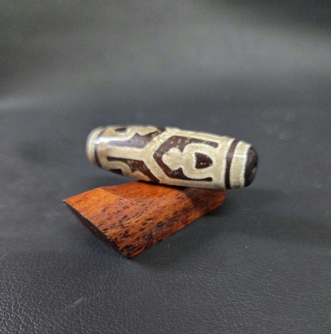 865　天珠　亀甲長壽蓮花宝瓶天珠　紅玉髄.貴重　珍品　dzibeads！