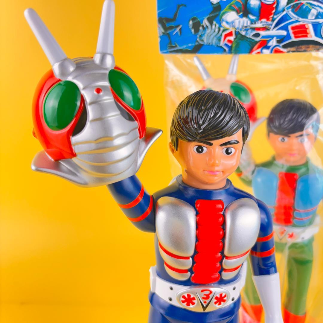 仮面ライダーV3　面取れ　当時物風　珍色　マルサン・ブルマァク・・/やまなや