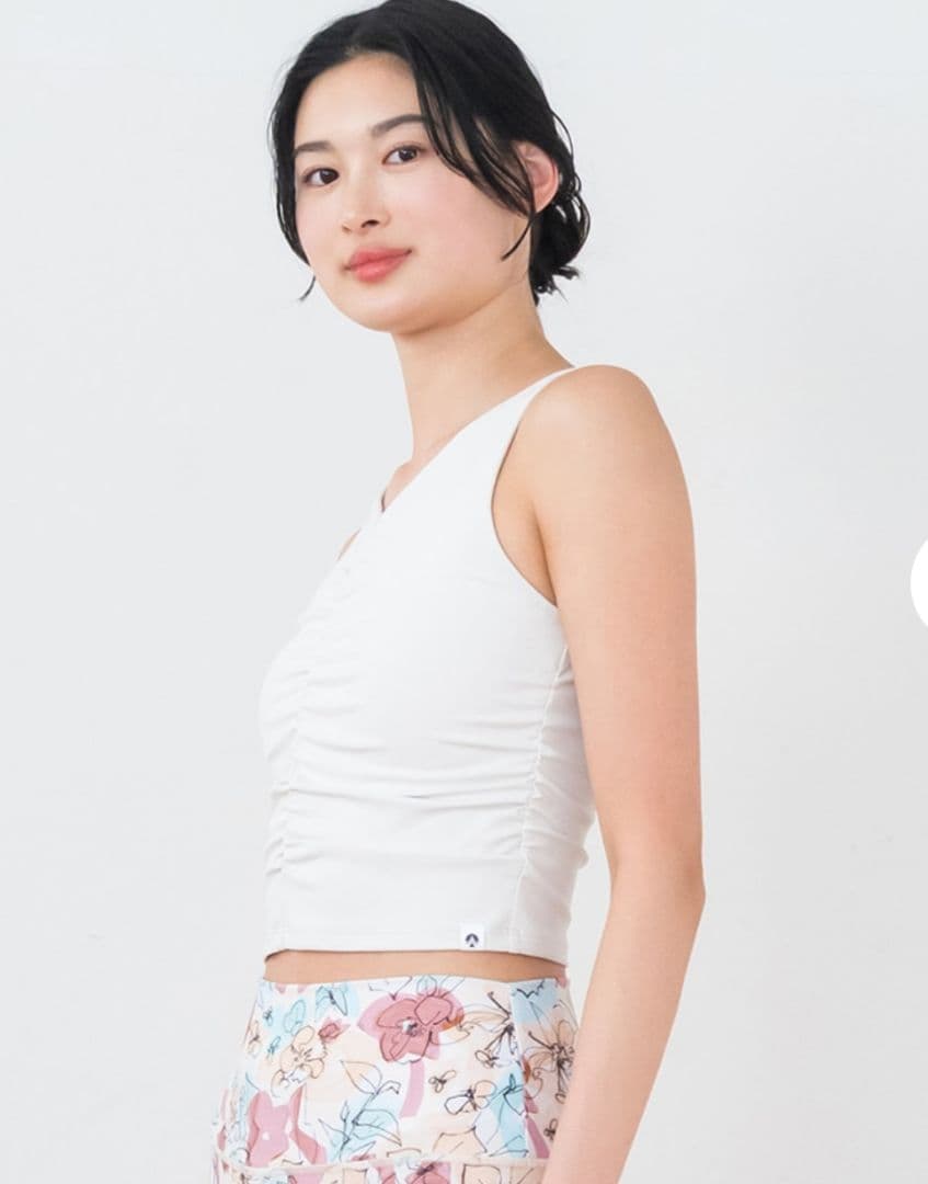 【SUKALA】アメリカンスリーブギャザータンクトップ　サンドベージュ