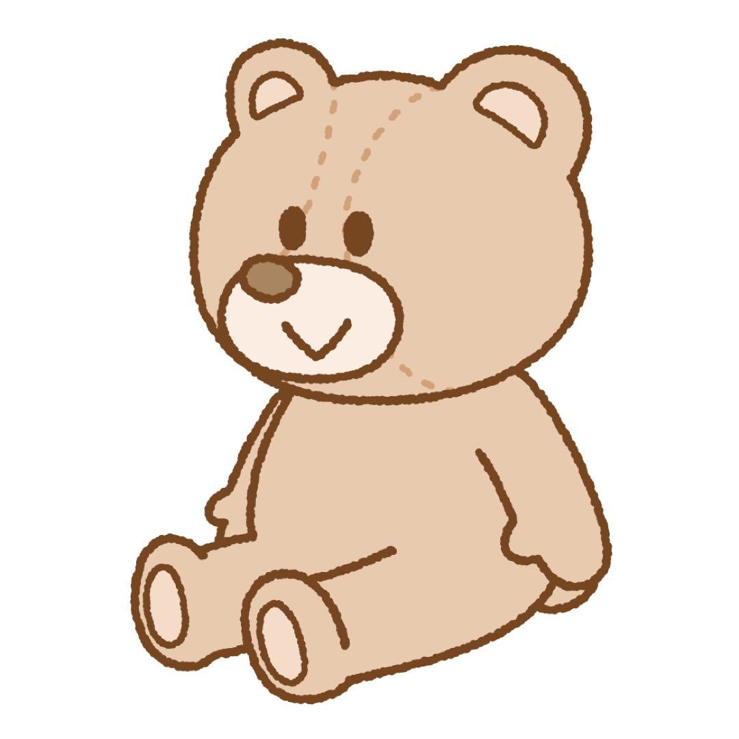 ベージュのクマ型ぬいぐるみ