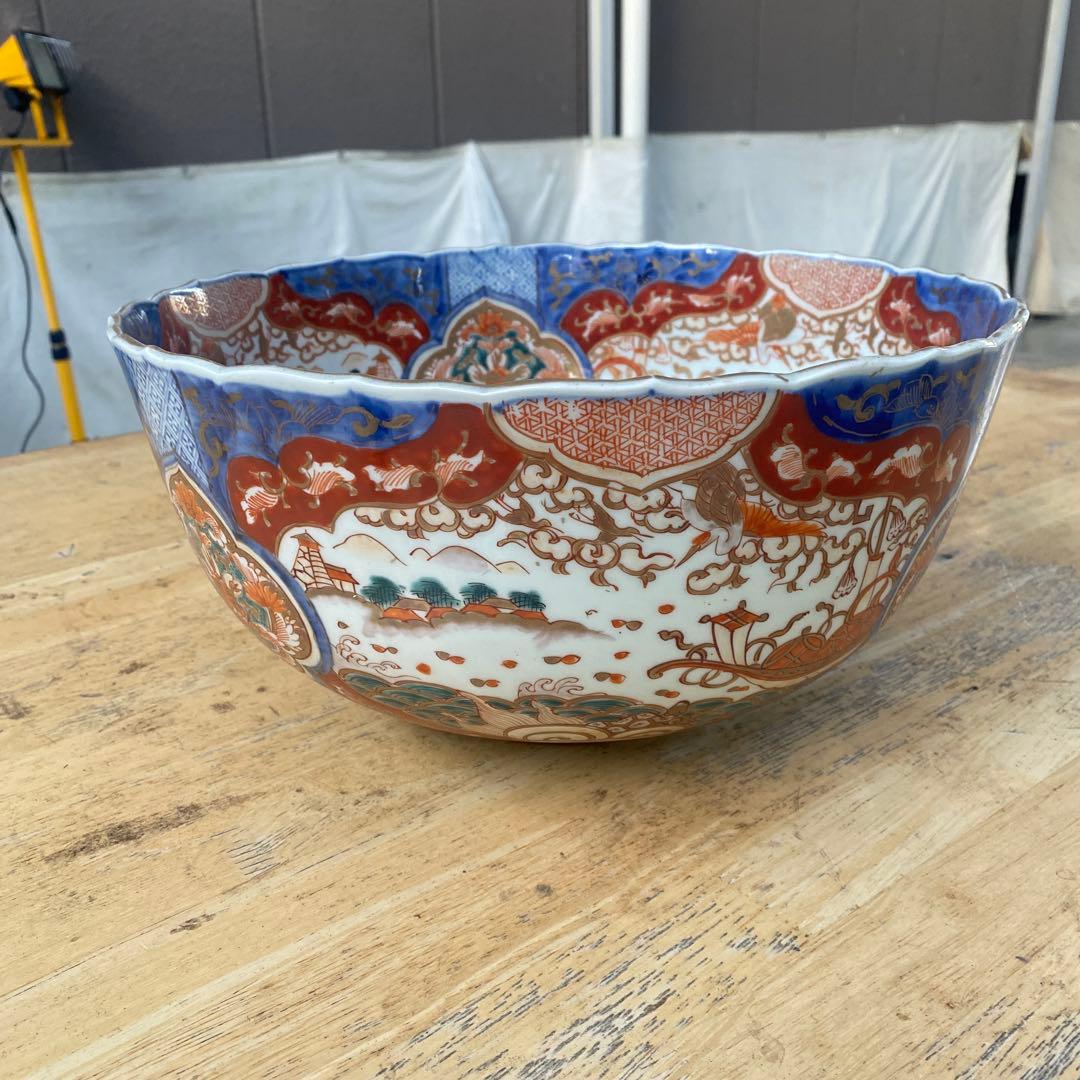 古伊万里 金彩　色絵大鉢　直径32cmＸ高さ15.5cm