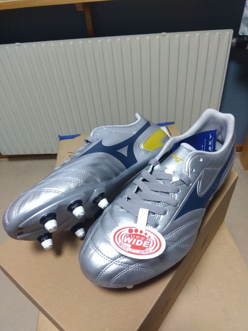 ラグビースパイク／ミズノ／27.5／シルバー／R1GA250104／新品