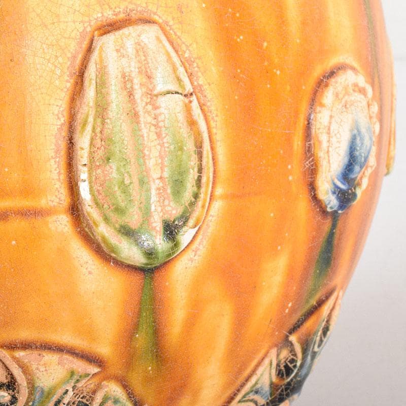 中国　唐三彩　蓋壷　飾壷　C　R8539H