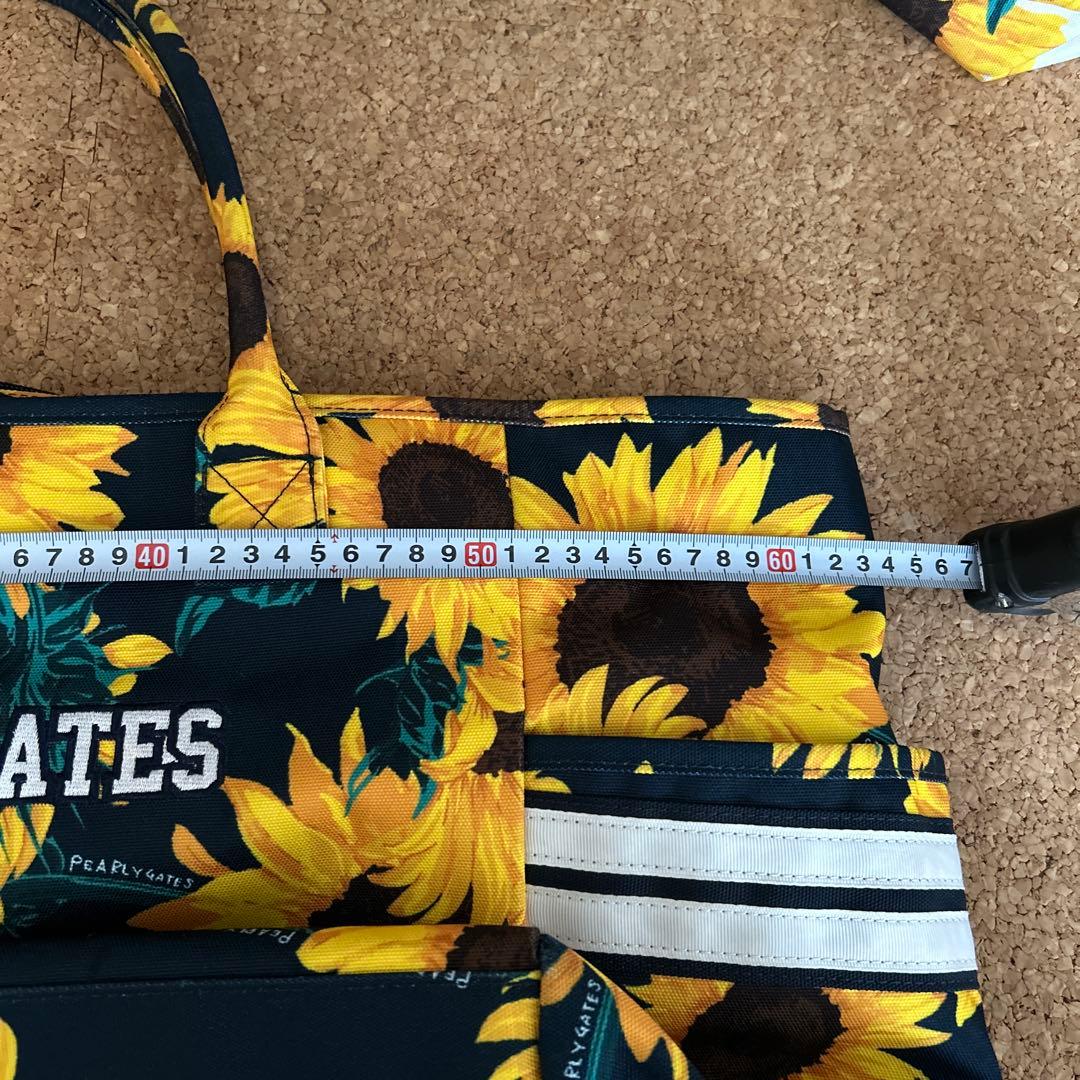 21日まで値下げ PEARLY GATES ひまわり柄 トートバッグ大容量