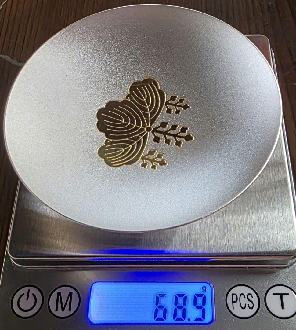 純銀 純銀盃　純銀杯　花模様 皿 68.9g 木箱付き