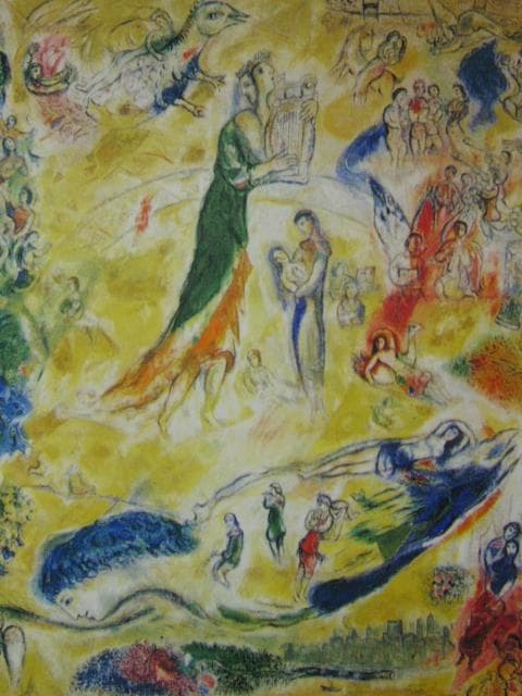 マルク・シャガール、【音楽の泉】、希少な画集画、新品高級額・額装付