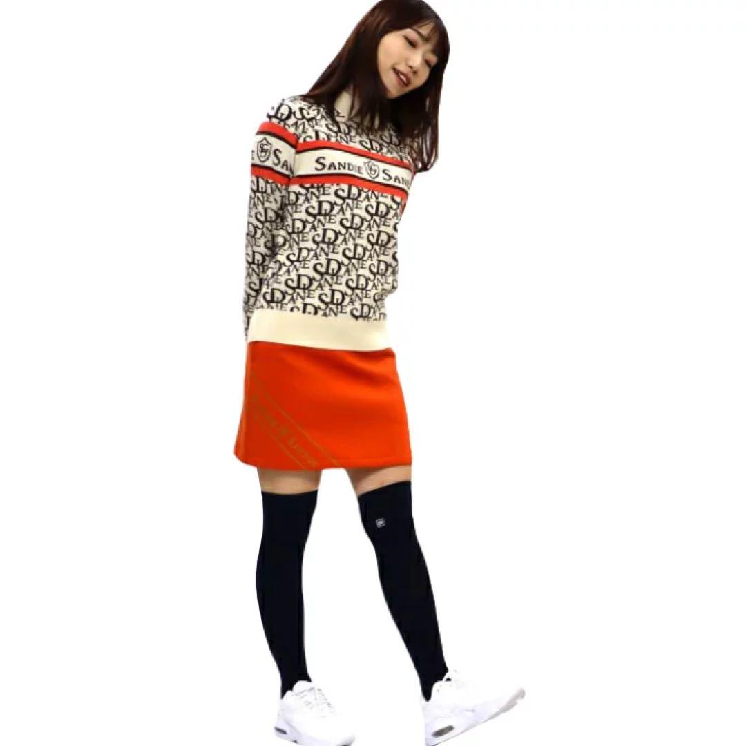 Sandie セットアップ　ロゴジャガードモックネックニット　ショートパンツ