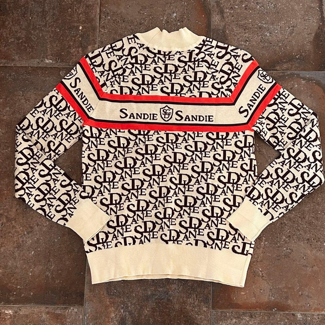 Sandie セットアップ　ロゴジャガードモックネックニット　ショートパンツ