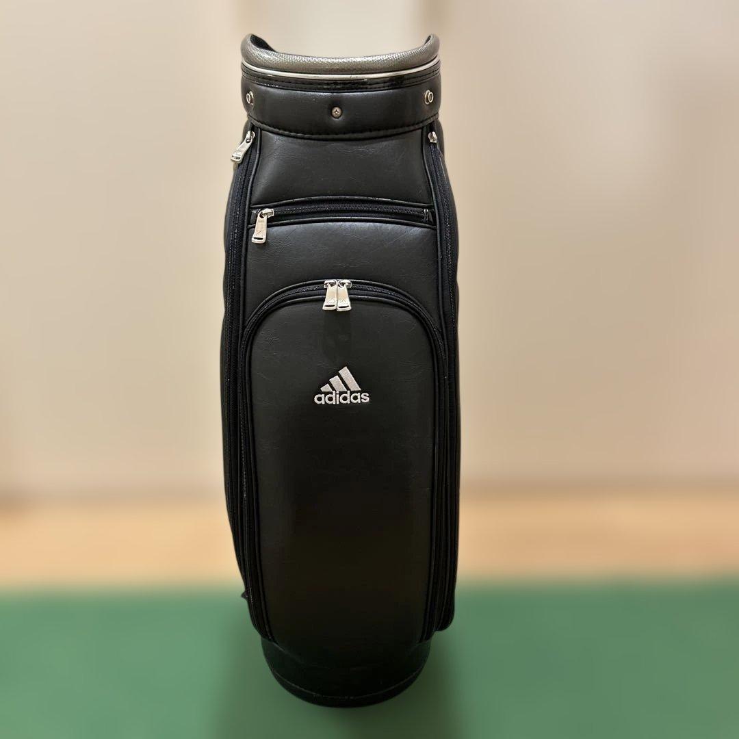 adidas キャディバッグ黒 ブラックヘッドカバー付き