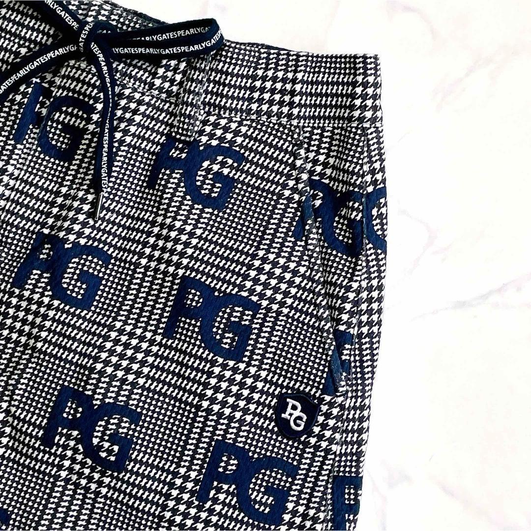 極美品 パーリーゲイツ PGロゴワッペン 千鳥格子柄 ゴルフスカート 0 近年