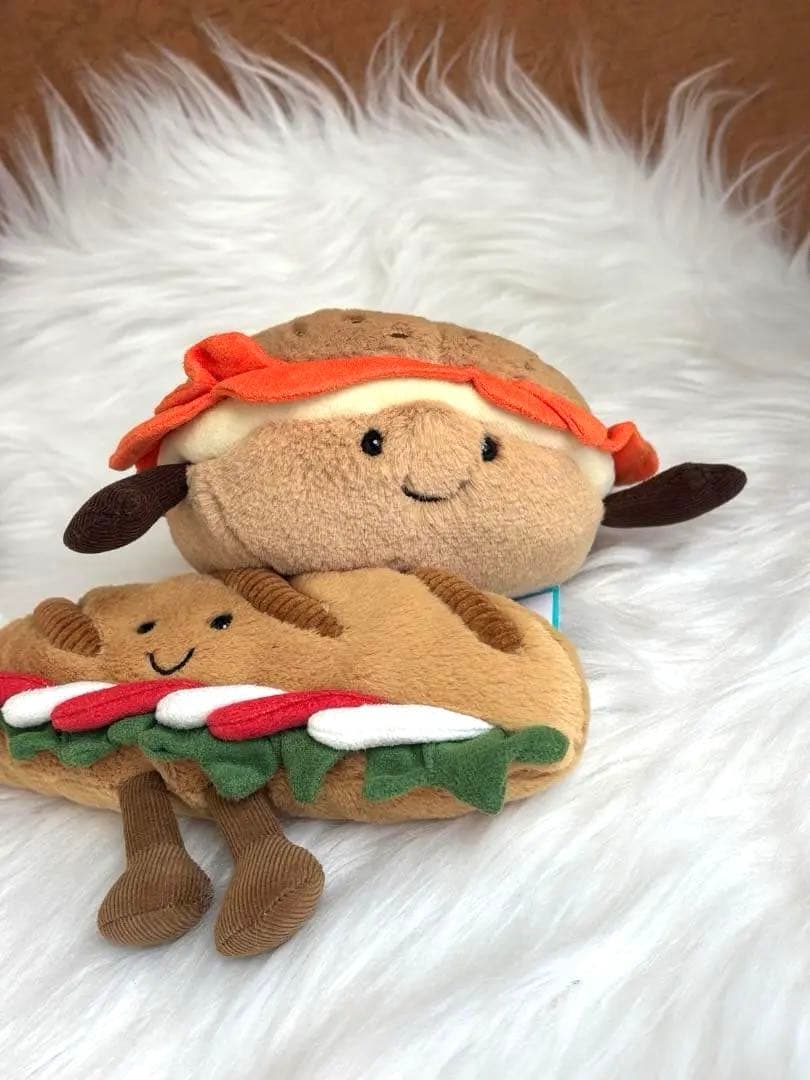 新品　ジェリーキャット べーグル　パン　ベーグルサンド　ぬいぐるみ　袋付き