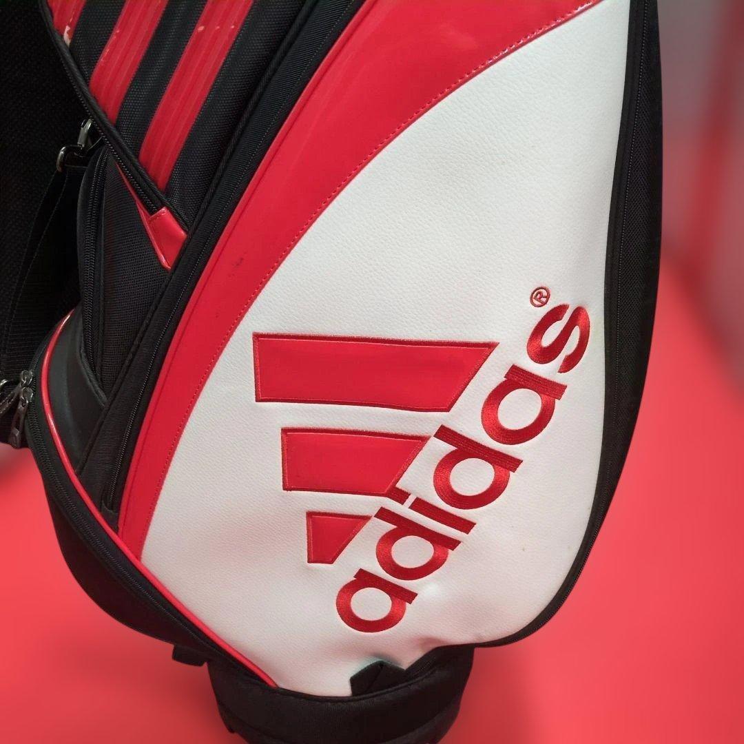 adidas キャディバッグ 9インチ フード付 黒赤