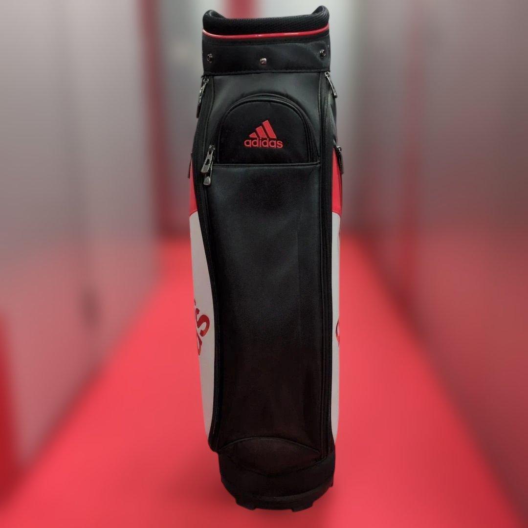 adidas キャディバッグ 9インチ フード付 黒赤