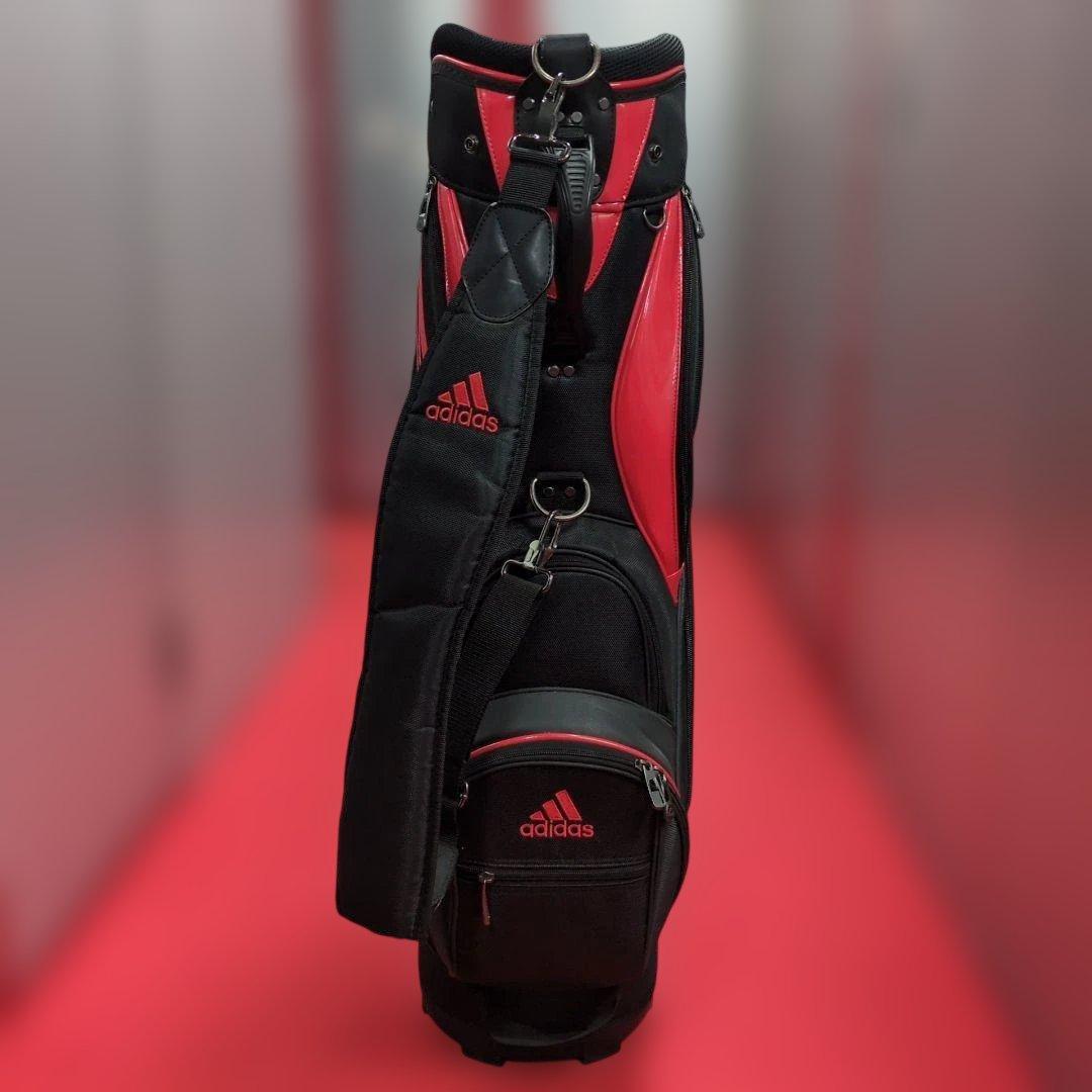 adidas キャディバッグ 9インチ フード付 黒赤